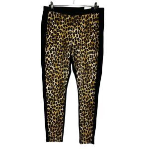 New Chico's Womans Sz 2 12 Ultimate Fit Knit Legging Ankle Pants Animal NWT